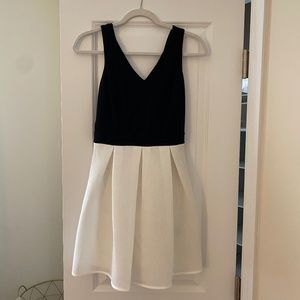 Express Black and White Pleated Dress - Size 2